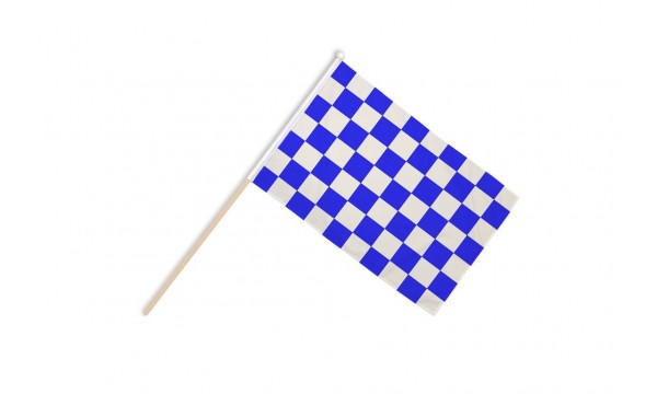 Blue and White Check Hand Flags